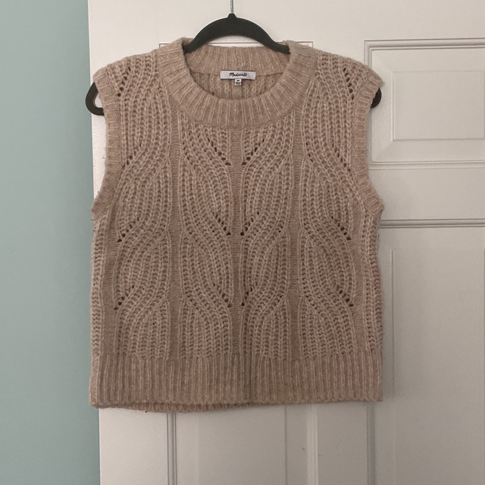 Madewell Cream Knit Sweater Vest